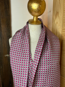 Designer Pink & Navy Silk Infinity Scarf