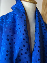 Load image into Gallery viewer, Royal Blue Jacquard  100% Silk Charmeuse Infinity Scarf