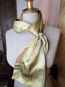 Gold Two Tone Silk Charmeuse Scarf