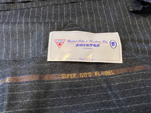 FF#161  Grey Pinstripe 100% Wool Flannel Remnant   75% off!!