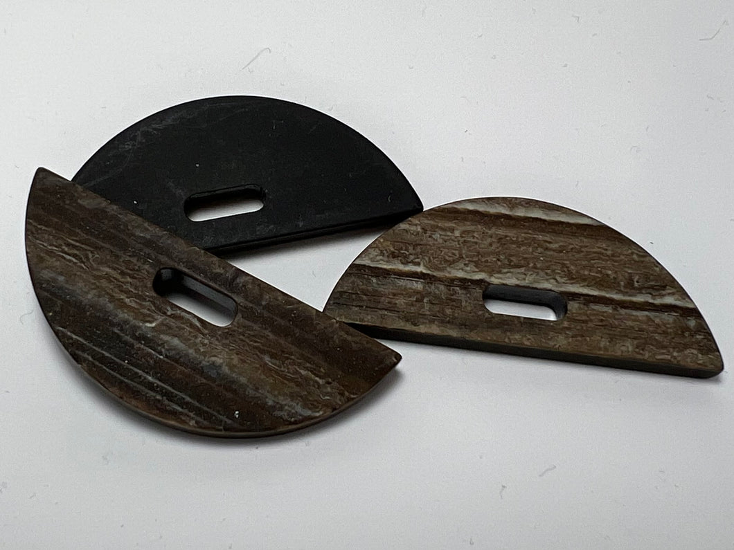 Half Moon Carved Horn Button/Toggle  Price per Button