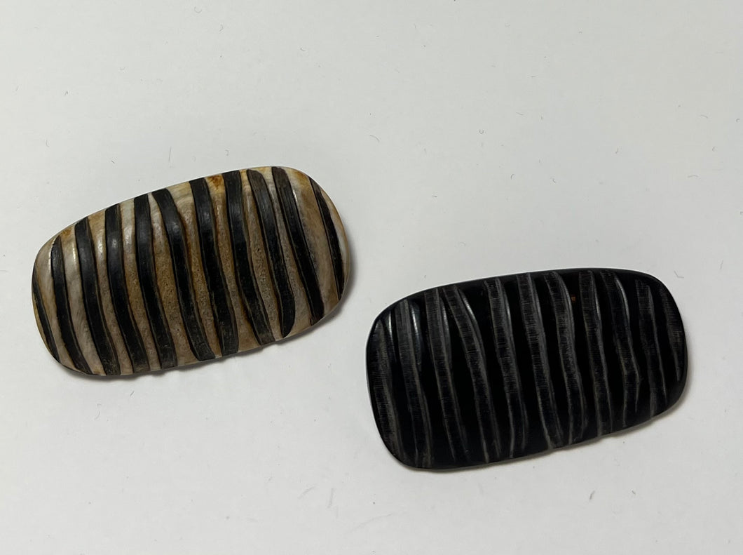 Small Black Carved Horn Button.   Price per Button