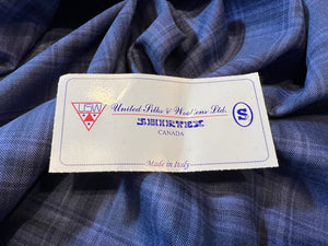 FF#175 Royal Blue Check 100% Wool Remnant Super 130's    75% off!!