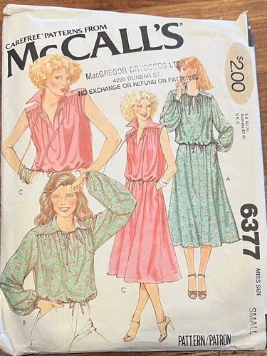 Vintage McCalls #6377 Size Small