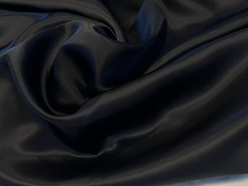 Ebony Black 100% Silk Charmeuse.      1/4 Meter Price