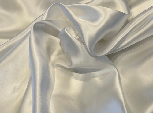 Optic White 100% Silk Charmeuse.      1/4 Meter Price