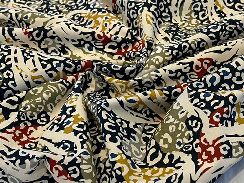 Modern Leopard Swirls 100% Organic Cotton  60% off!!!   1/4 Metre Price