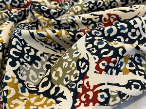 Modern Leopard Swirls 100% Organic Cotton  60% off!!!   1/4 Metre Price