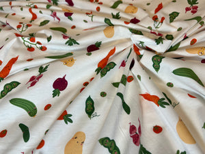 For the Love of Veggies 100% Organic Cotton Knit  60% off!!!! 1/4 Meter Price