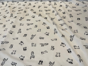 For the Love of Dogs 95% Bamboo 5% Spandex Knit  60% off!!!! 1/4 Meter Price