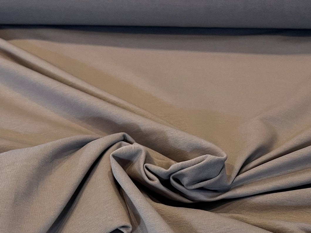 Pebble Grey Soft French Terry 94% Cotton 6% Elastane.   1/4 Metre Price