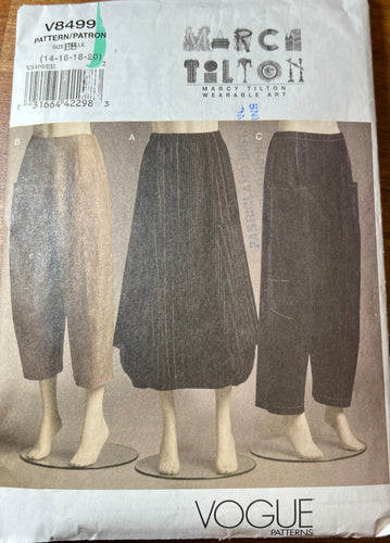 Vintage Marcy Tilton Vogue #8499 Size 14-16-18-20