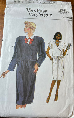 Vintage Vogue #9340 Size 12-14-16