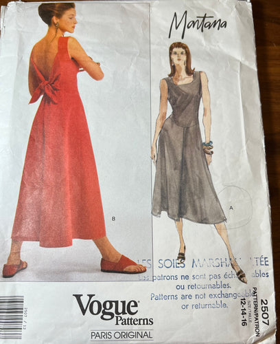 Vintage Vogue #2507 Size 12-14-16