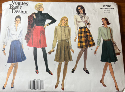 RARE Vintage Vogue #2792 Size 12-14-16