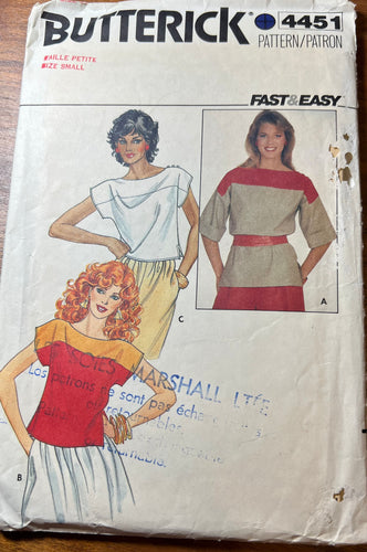Vintage Butterick #4451 Size Small