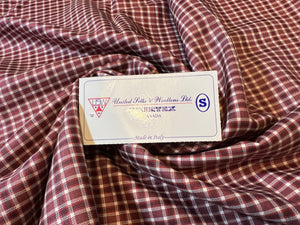 FF#208  Red & Burgundy Check 100% Wool Remnant   75% off!!