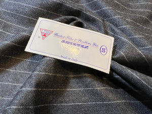 FF#211  Grey Pinstripe 100% Wool Flannel Remnant   75% off!!