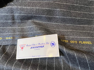 FF#210  Grey Pinstripe 100% Wool Flannel Remnant   75% off!!