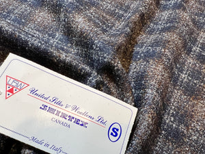 FF#214 Blue & Grey Plaid 100% Wool Flannel Remnant   75% off!!