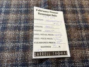 FF#214 Blue & Grey Plaid 100% Wool Flannel Remnant   75% off!!