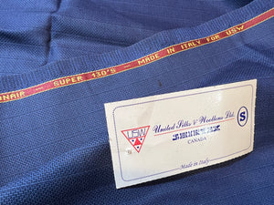 FF#216 Royal Blue Striped 100% Wool Gabardine Super 130's  Remnant   75% off!!