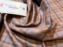 Load image into Gallery viewer, FF#218-2   Brown &amp; Blue 100% Wool Plaid  Remnant   75% off!!