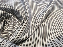 Load image into Gallery viewer, Grey, Brown &amp; Black Striped Italian 100% Cotton Shirting    1/4 Meter Price