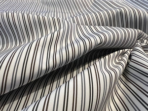 Grey, Brown & Black Striped Italian 100% Cotton Shirting    1/4 Meter Price