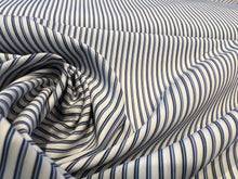 Load image into Gallery viewer, Shades of Blue Striped Italian 100% Cotton Shirting    1/4 Meter Price