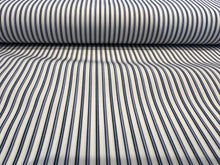 Load image into Gallery viewer, Shades of Blue Striped Italian 100% Cotton Shirting    1/4 Meter Price