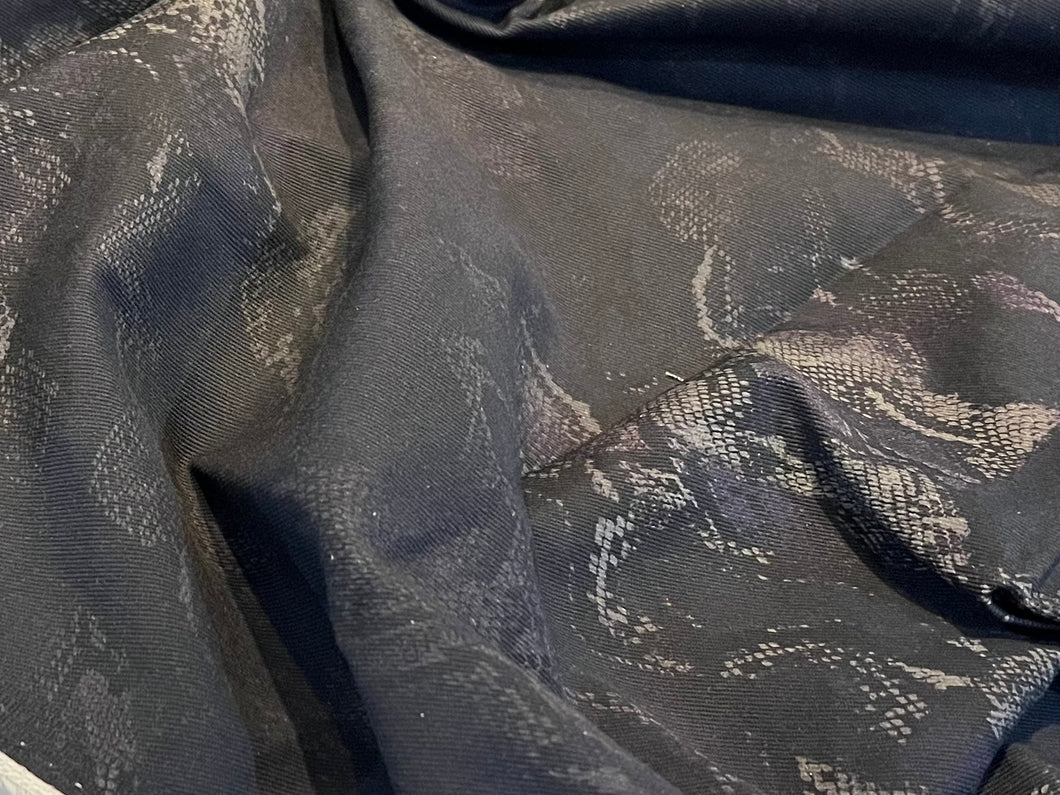 10 oz. Snake Print  100% Cotton Denim.     1/4 Metre Price