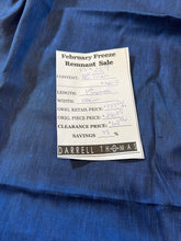 Load image into Gallery viewer, FF#227   Marine Blue 50% Wool  50% Linen  Remnant    75% off!!