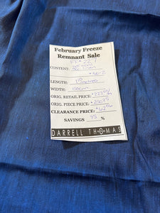 FF#227   Marine Blue 50% Wool  50% Linen  Remnant    75% off!!