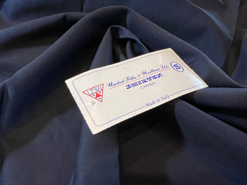 FF#233  Midnight Navy 100% Wool Flannel Remnant  Super 120's 75% off!!