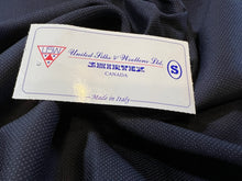 Load image into Gallery viewer, FF#236  Navy pin dot 100% Wool Gabardine Remnant    75% off!!