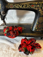 Load image into Gallery viewer, Red Roses 100% Silk Scrunchie