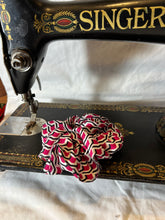 Load image into Gallery viewer, Designer Fuchsia &amp; Navy 100% Silk  Scrunchie