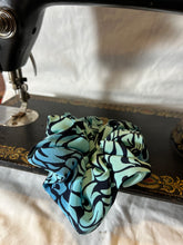 Load image into Gallery viewer, Designer Blues &quot;Smile&quot; 100% Silk  Scrunchie