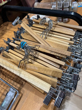 Load image into Gallery viewer, Pack of 12 Wooden Hangers Clips Pants / Skirts