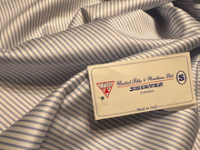 Load image into Gallery viewer, FF#247 White with Baby Blue Stripe 100% Cotton Shirting Remnant 75% off!!