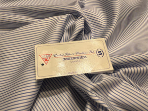 FF#24 8White with Pale Blue Stripe 100% Cotton Shirting Remnant 75% off!!