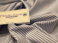 Load image into Gallery viewer, FF#24 8White with Pale Blue Stripe 100% Cotton Shirting Remnant 75% off!!
