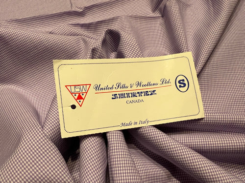 FF#258  Mauve Gingham 100% Cotton Shirting Remnant 75% off!!