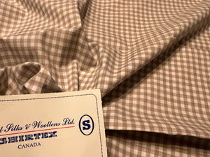 FF#260 Beige Gingham 100% Cotton Shirting Remnant 75% off!!