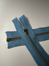 Load image into Gallery viewer, YKK B Blue One Way Brass Separating Zipper 26" / 66 cm