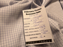Load image into Gallery viewer, FF#270 White with Blue Check 100% Cotton Shirting Remnant 75% off!!