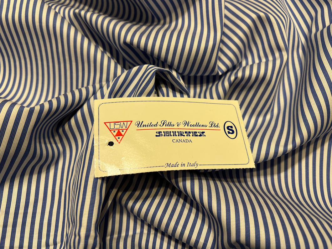 FF#271 Army Blue Pinstripe 100% Cotton Shirting Remnant 75% off!!