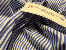 Load image into Gallery viewer, FF#271 Army Blue Pinstripe 100% Cotton Shirting Remnant 75% off!!