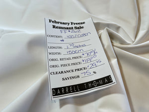 FF#262-A.    Eggshell  100% Cotton Shirting Remnant 75% off!!